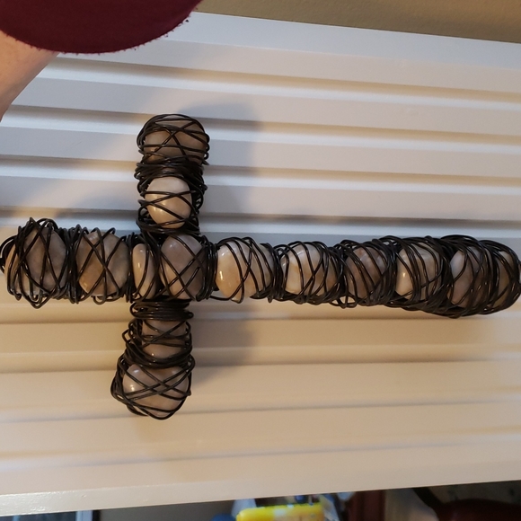 Cross Handcrafted with thick Wire and Stones - Picture 12 of 14
